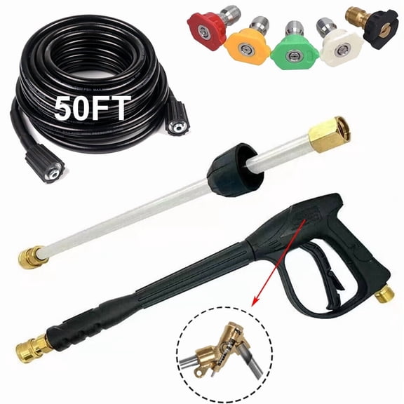 NefLaca 4000PSI High Pressure Car Power Washer Gun Spray Wand Lance Nozzle and Hose Kit