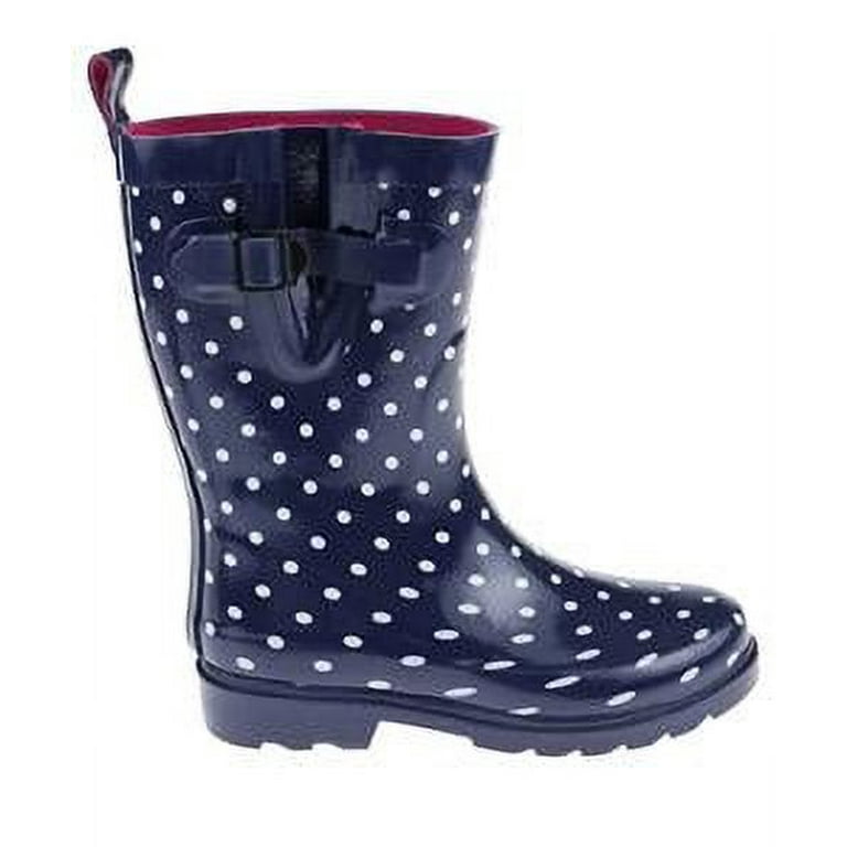 Shiny Printed Stray Dots Rubber Mid Calf Women Rain Boot Walmart