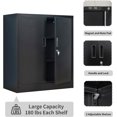 thumbnail image 4 of Metal Storage Cabinet, 36.2" H Locking Storage Cabinet with Adjustable Shelves for Garage, Home, Office, Utility Room-Black, 4 of 13