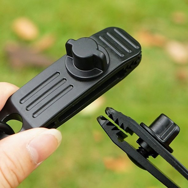 Juego de 5 clips para lona, agarre de bloqueo resistente, abrazaderas para tienda, mosquetón para fijar toldos para acampar al aire libre y caravanas