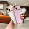 thumbnail image 3 of For iPhone 13 Case,for Women Girls Soft Cute Wave Frame Curly Shape Love Heart Luxury Plating Phone Case,Luxury Slim Plating EdgeCase,Anti-slip Grip,Full camera lens protection,Purple, 3 of 6