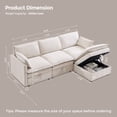 thumbnail image 4 of wow97e Modern Sectional Couch Set for Living Room, L-Shaped Cloud Sofa Couch with Large Storage, Chenille Fabric, 3 Seat Couch with Movable Ottoman, 4 of 7