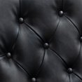 thumbnail image 5 of Vintage PU Leather Accent Chair, Wingback Single Sofa Chair with Buttons and Rivet Trims, Upholstered Side Armchair with Padded Seat Cushion & Backrest, for Bedroom Office Reception, Black, 5 of 9