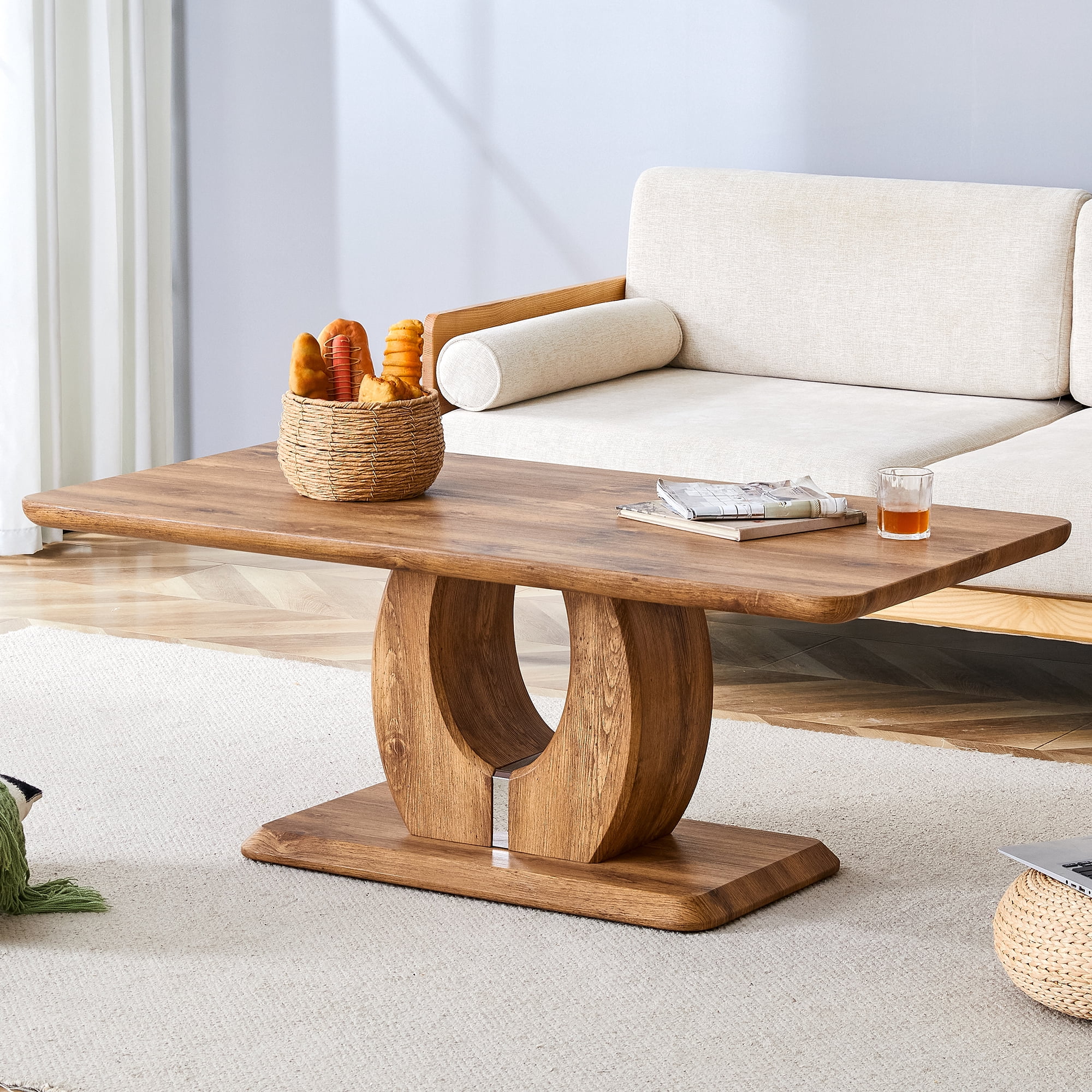 47" Modern Dining Table, Rectangular Kitchen Table for 2-4, Wood Grain MDF Dining Room Table, Small Dining Table for Apartment, Computer Desk, Home Office Workstation, Study Writing Gaming Table