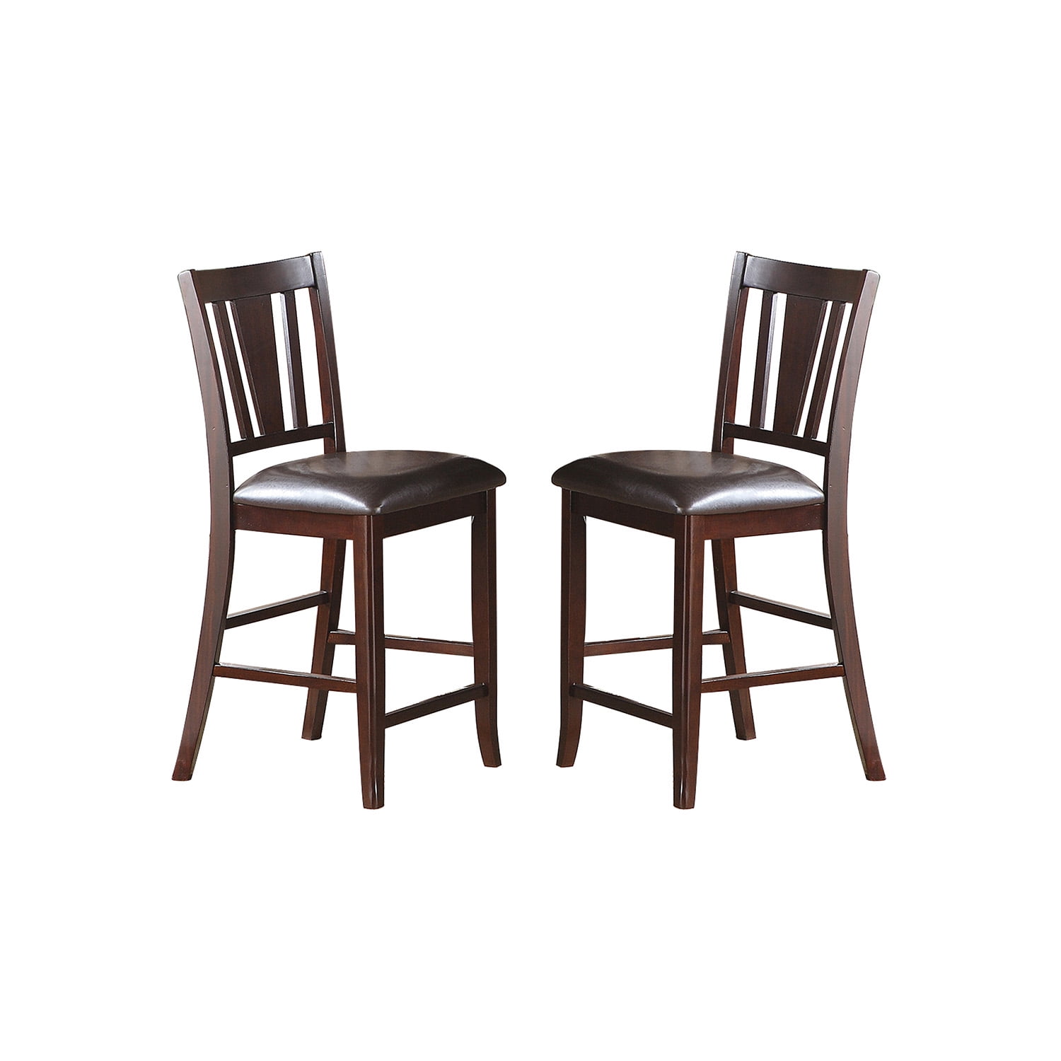 Cterwk Upholstered Counter Height Dining Chair, Dark Brown, Set of 2