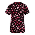 thumbnail image 5 of VKOYWKM Womens Scrub Tops Valentine's Day Shirts Cute Love Heart Print Working Uniform Short Sleeve Casual V Neck Nurse Uniforms Holiday Nurse Scrubs with Pockets, 5 of 5