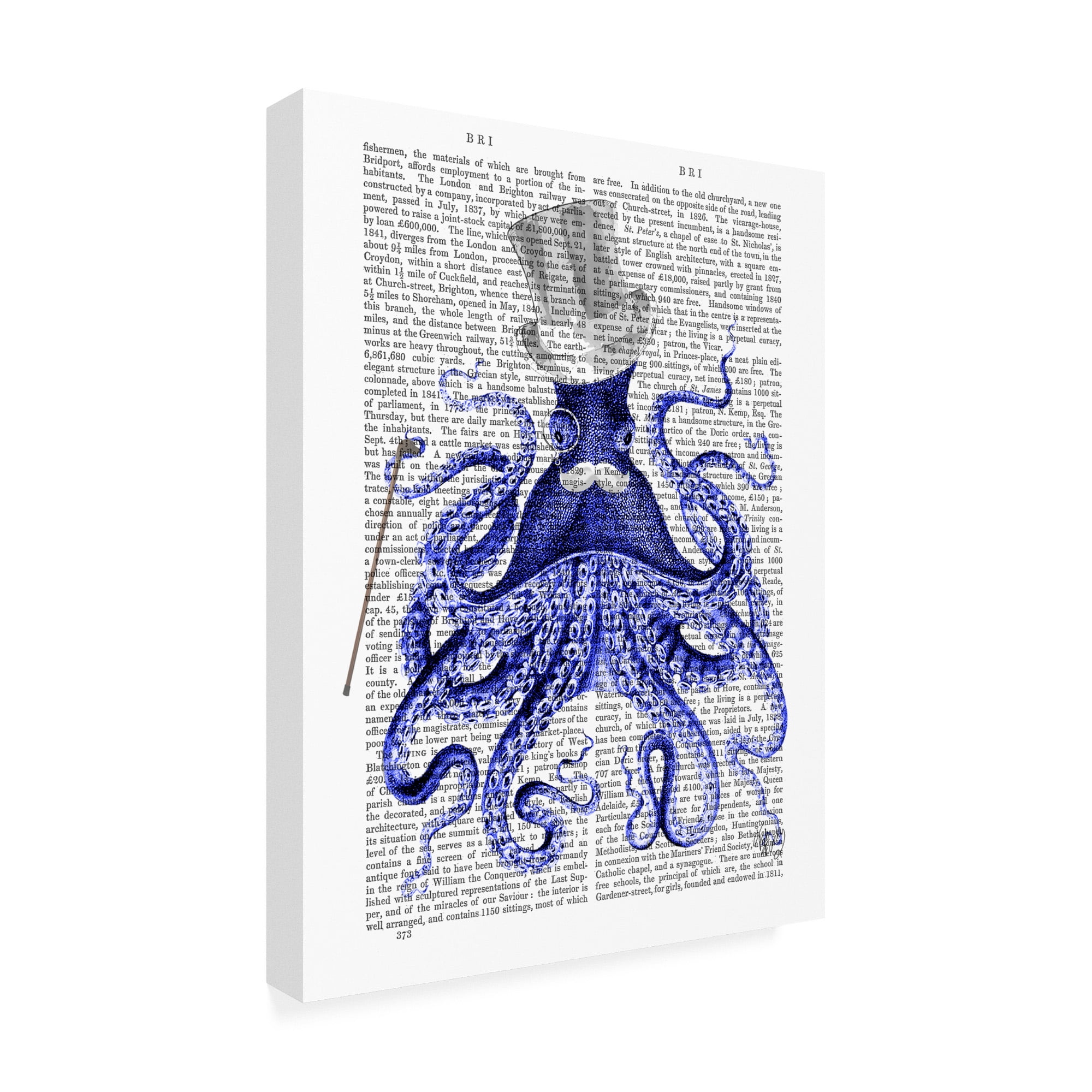 Trademark Fine Art 'Octopus About Town Illustration' Canvas Art by Fab Funky