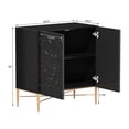 thumbnail image 5 of Clihome 2 Door Vintage Wood Media Storage Accent Cabinet Black, 5 of 5