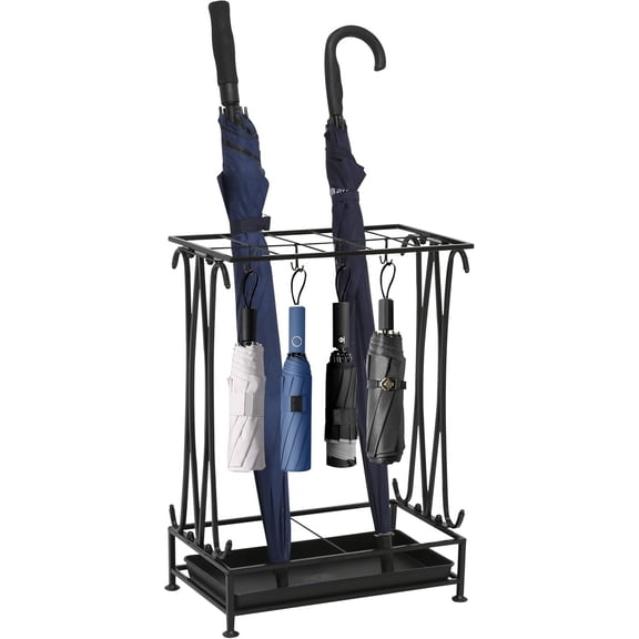 Umbrella Stand Indoor Entryway, Umbrella Holder Outdoor, Umbrella Rack, Metal, Black