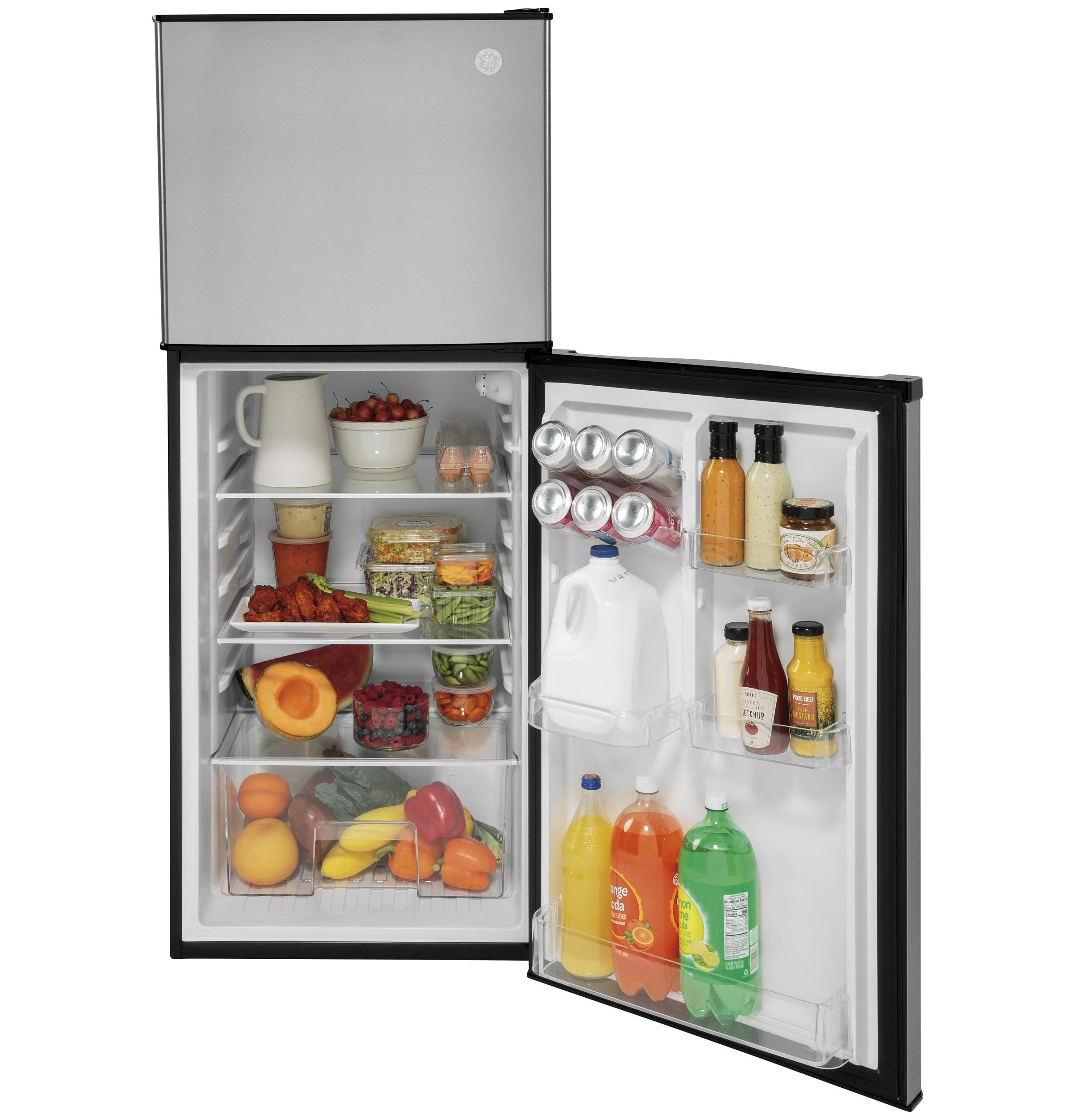 Open Box GE APPLIANCES GPV10FSNSB GE(R) 9.8 Cu. Ft. 12 Volt DC Power Top-Freezer Refrigerator