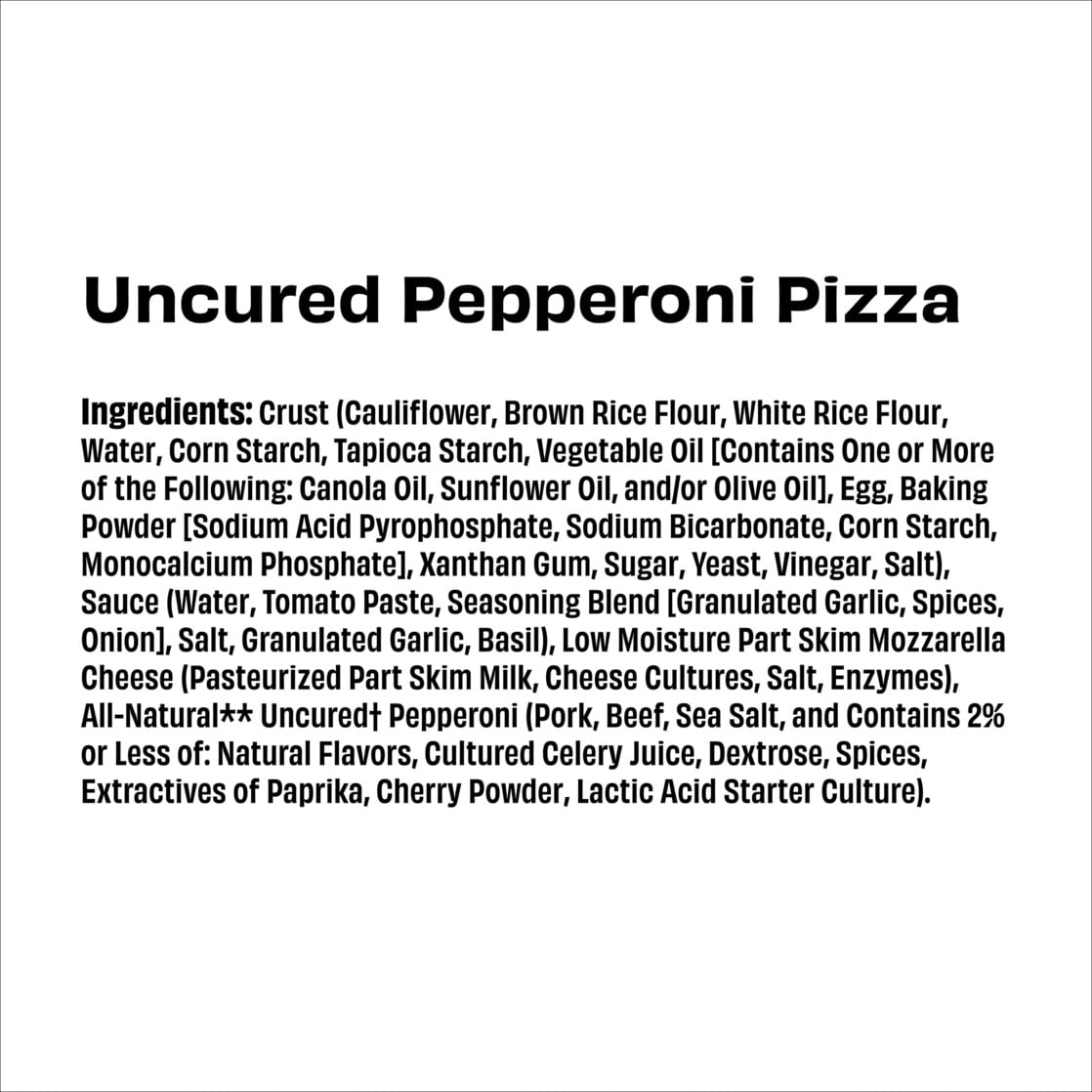 CAULIPOWER Uncured Pepperoni Stone-Fired Cauliflower Crust Pizza, 11.3 oz, Gluten-Free, Frozen