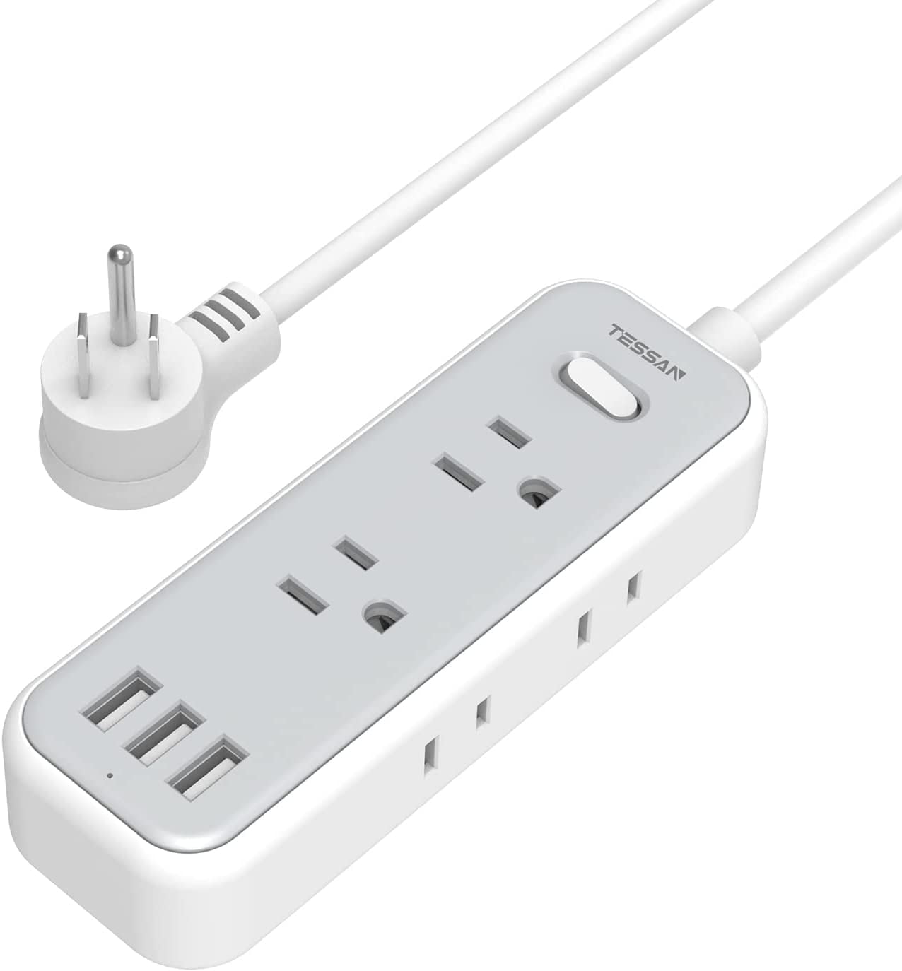 TESSAN Multi Plug-Outlet Splitter 5 AC Surge Protector Outlet Extender with 3 USB Wall Charger