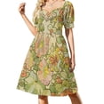 thumbnail image 2 of Alphonse Mucha (1860 – 1939) Flores diseño textil Vestido de manga corta Ropa estética Vestido de mujer ropa de mujer Vestido, 2 of 7
