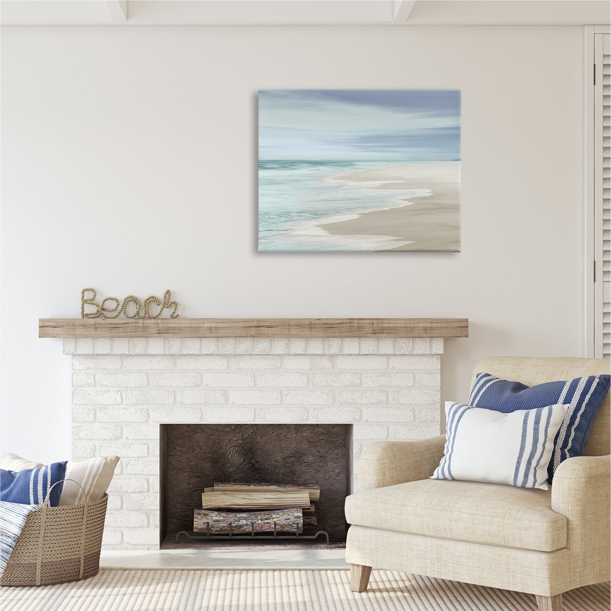 Stupell Industries Beach Foam Landscape Nature Photography Gallery Wrapped Canvas Print Wall Art, 40 x 30