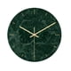 thumbnail image 1 of reloj colgante de pared acrílico con impresión de mármol y vidrio redondo verde, sin batería para sala de estar., 1 of 5