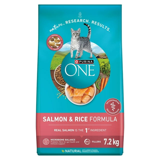 Purina ONE Salmon & Rice, Dry Cat Food 7.2kg