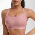 thumbnail image 3 of Ohufall Sports Bras for Women Solid Casual High Impact Wirefree Yoga Bra Criss-Cross Back Soft Support Full Coverage Bra Gathering Shockproof Gym Workout Bra, 3 of 7