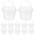 thumbnail image 1 of KAKOWELY bucket 12pcs Mini Transparent Storage Buckets Reusable Snacks Containers Multi-use Storage Buckets4.72"X4.72"X3.43", 1 of 5