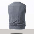 thumbnail image 4 of Big & Tall Men's Utility Fishing Vest Full Zip Lightweight Breathable Mesh Liner Cargo Waistcoat Multi-Pocket for Travel Photography, 4 of 9
