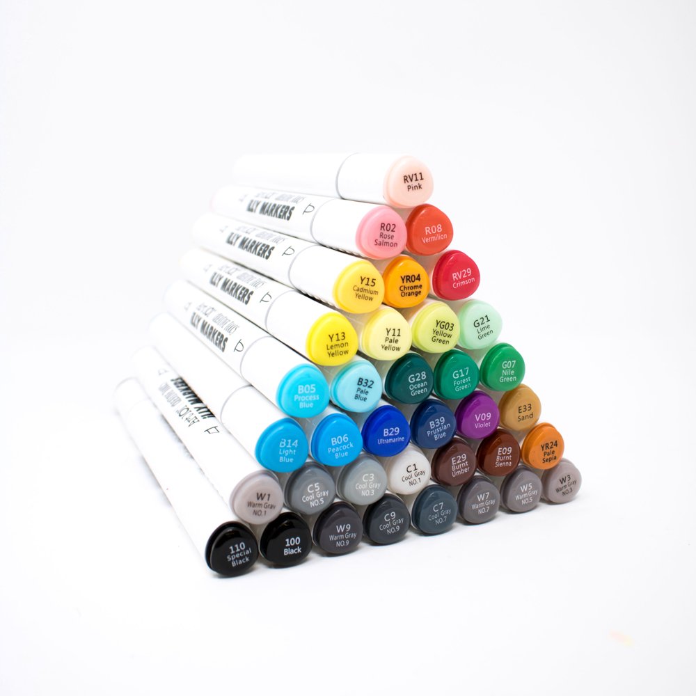 Art 101 Creative Tools 36 Count Dual Tip Alcohol Based Illy Illustration Markers in Fabric