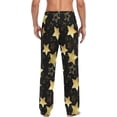 thumbnail image 6 of Men's Pajama Pants with Pockets Sleepwear Lounge Pants Stretch Casual Golden Stars, 6 of 6