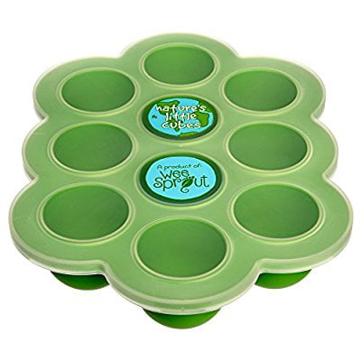silicone baby food freezer tray with clip-on lid by weesprout - perfect storage container for homemade baby food, vegetable & fruit purees and breast milk - bpa free & fda (Best Way To Store Breast Milk In Freezer)
