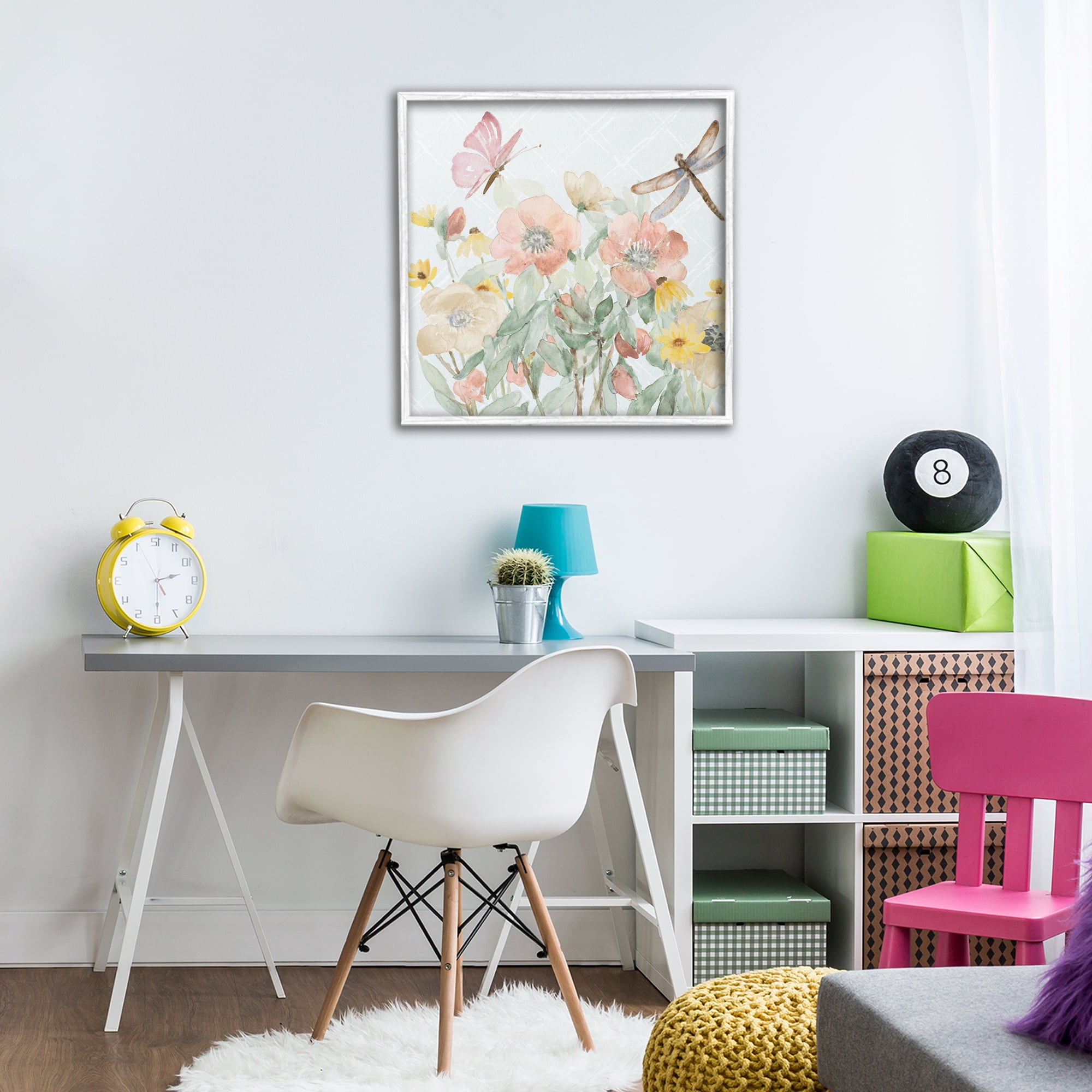 Stupell Industries Garden Joy with Insects White Framed Giclee Art, design by Lanie Loreth