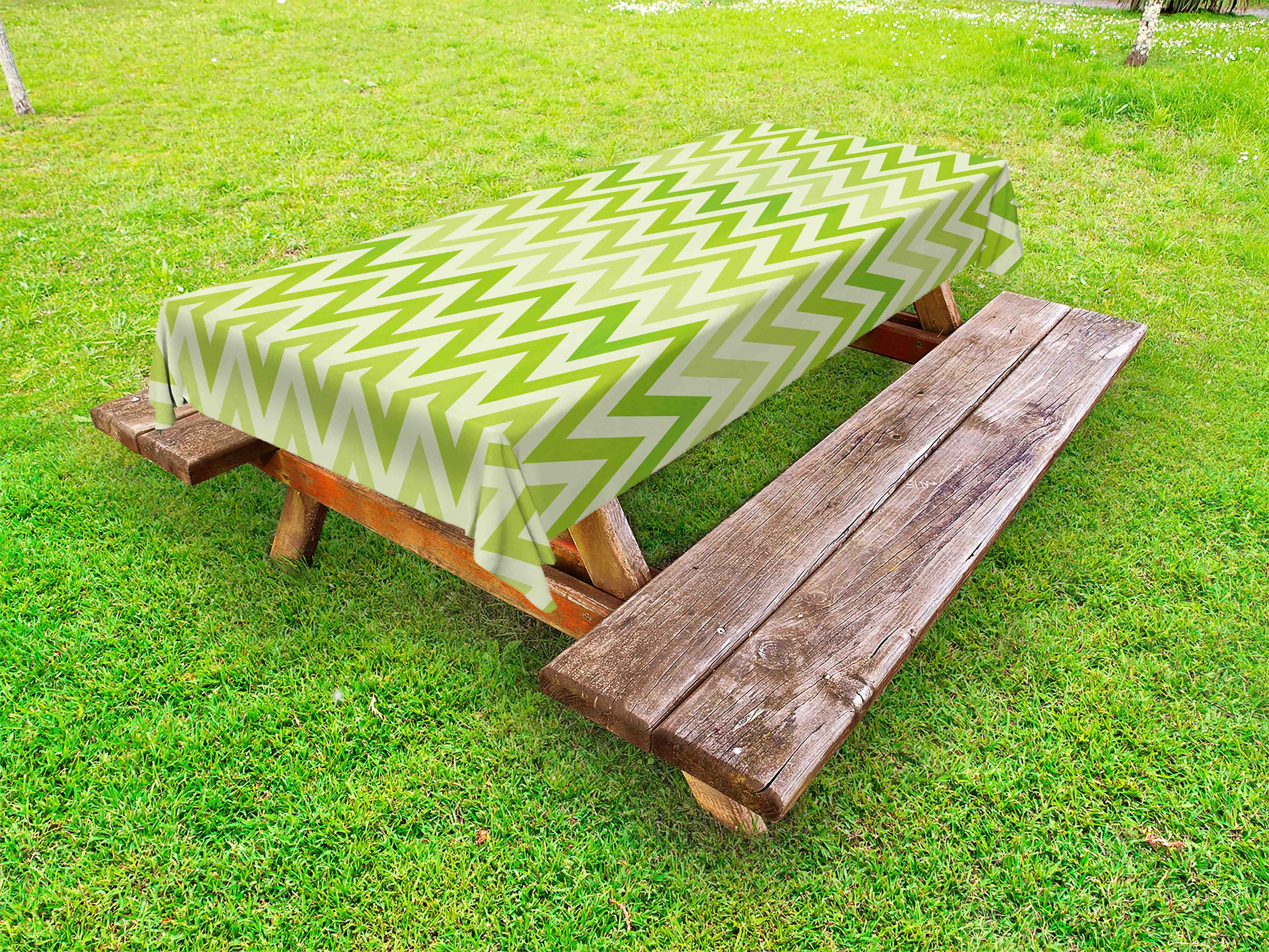 Outdoor Weed Green Leaf Pattern Rectangle Tablecloth