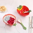 thumbnail image 4 of Creative Ceramic Fruit Shaped Bowl with Spoon Vegetable Salad Bowl Dessert Bowl Serving Plate, 4 of 7