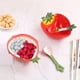 thumbnail image 4 of Cuenco de cerámica creativo en forma de fruta con cuchara, ensaladera de verduras, cuenco for postre, plato for servir, 4 of 7