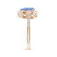 thumbnail image 3 of ANGARA Natural Pear 1.1 ct Tanzanite Ring with Diamond Halo in 14K Rose Gold for Women (Size-8x6mm) | December Birthstone, Birthday, Anniversary, Jewelry Gift for Women | Natural Tanzanite Ring, 3 of 8