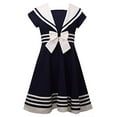 thumbnail image 2 of Young Girls Navy Sailor Dress Nautical (16, Navy), 2 of 6