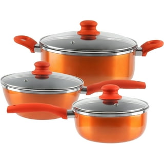 MasterChef MC3006 17 Pieces Champions Square Cookware Set Orange