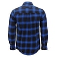 thumbnail image 3 of Men’s Premium Cotton Button Up Long Sleeve Plaid Comfortable Flannel Shirt (#7 - Blue/Black, L), 3 of 3