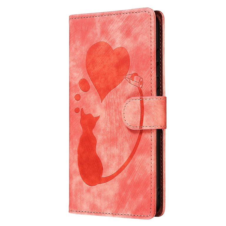 Allytechgroup Google Pixel 8 Case Wallet, Cute Cat Heart