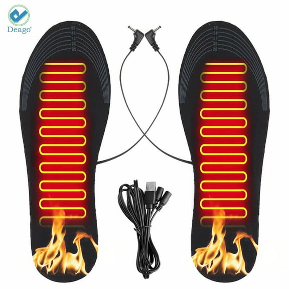 Deago USB Electric Heated Shoe Insoles Pad Sock Feet Heater Winter Insole Foot Warmer for Men and Women, Size 35-40/41-46