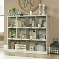 thumbnail image 2 of Pemberly Row 10-Cube Modern Engineered Wood Bookcase in White Plank, 2 of 14