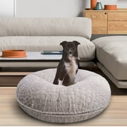 Bessie and Barnie Signature Serenity Grey Luxury Extra Plush Faux Fur Bagel Pet/ Dog Bed