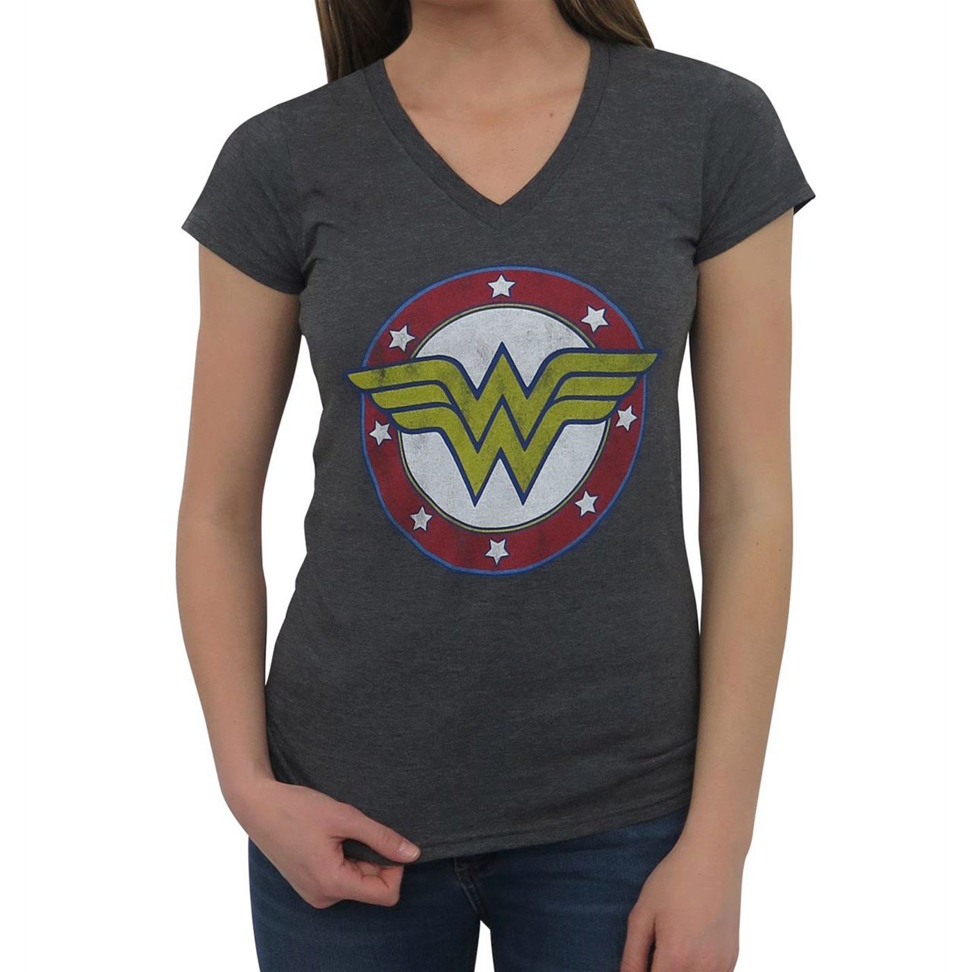 Wonder woman v neck t shirt Clearance