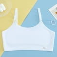 thumbnail image 2 of Girls Sport Bras Size 10-12 Seamless Wireless Adjustable Shoulder Training Bra Soft Comfortable Cotton Underclothes Kids Undies Clothes Bralette White 10-12 Years, 2 of 5