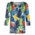 thumbnail image 5 of HAPIMO Women' Plus Size Summer Tops for Women Crew Neck Tees Elegant Blouses Flower Print Tops Flowy Fashion Clothes Casual Loose Dressy Tunic Multicolor XL, 5 of 5