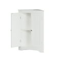 thumbnail image 3 of CASADEAR Floor Corner Cabinet with 2 Doors and Adjustable Shelves, Freestanding Narrow Cabinet Organizer, Corner Storage Cabinets for Bathroom, Kitchen, Living Room, or Bedroom, White, 3 of 9