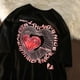 thumbnail image 4 of Camiseta de gran tamaño para mujer, ropa de calle con estampado de amor, camisetas gráficas de manga corta, Tops informales Harajuku, camiseta Y2k para mujer, 4 of 5