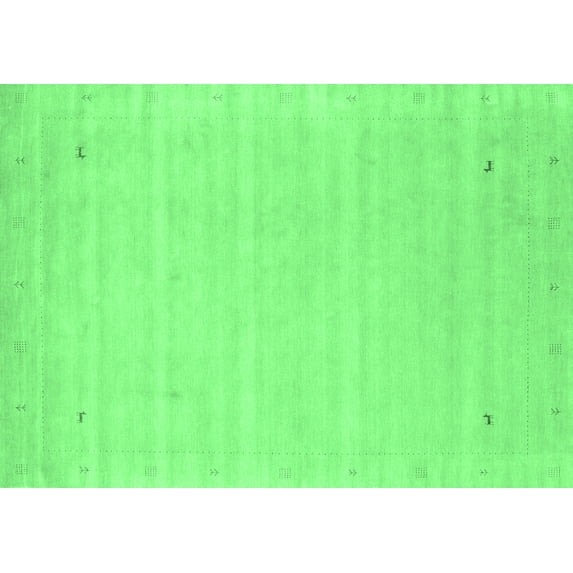 Ahgly Company Indoor Rectangle Solid Emerald Green Modern Area Rugs, 6' x 9'