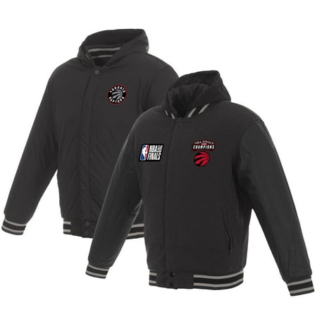 Men's JH Design Charcoal/Black Toronto Raptors 2019 NBA Finals Champions Reversible Two-Toned Fleece Hoodie