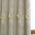 thumbnail image 3 of Amidoudou 1 Pair Luxury European Curtains with Valance for Living Room Bedroom Double Layer Embroidered Room Darkening Curtains (Beige,51x96 Inch), 3 of 4