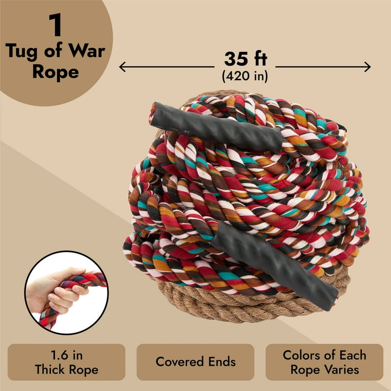 35 Foot Tug of War Rope for Adults Outdoor Games, Field Day, Summer Camp,  Family Reunion, Team Building Activities 