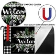 thumbnail image 5 of Floral Wreath Buffalo Plaid Mailbox Covers Spring Leaves Welcome Mail Box Covers Magnetic White Black Plaid Post Case Covers Outdoor Garden Decorations Standard Size 18x21 Inches, 5 of 6