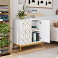 thumbnail image 4 of 2024 New Rattan Storage Cabinet with Doors, Accent Bathroom Floor Cabinet,Modern Buffet Storage Cabinet with Doors and Shelves for Kitchen, Office, Dining Room, Living Room, 4 of 8