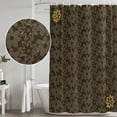 thumbnail image 5 of Brown Golden Floral Shower Curtain, Waterproof Shower Curtains for Bathroom, Modern Abstract Art Spring Flowers Washable Fabric Bathtub Curtain Set Bath Decor with 12 Hooks Stall 36"x72", 5 of 8